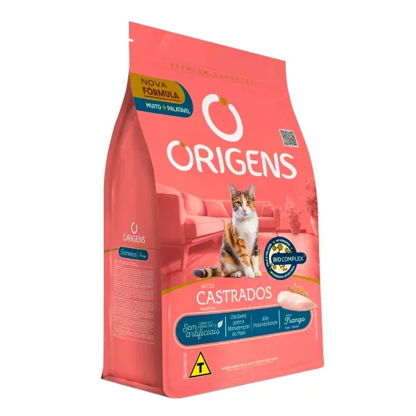 Ração Origens Gatos Castrados Frango 3kg